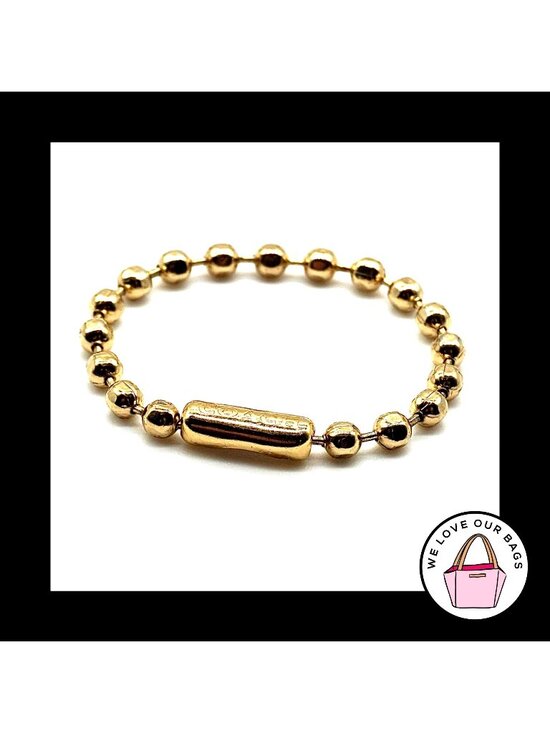 Coach Accessories - NEW 4" COACH EMBOSSED 3.2mm Bright Brass Metal Ball Chain Bag Hang Tag Charm Fob